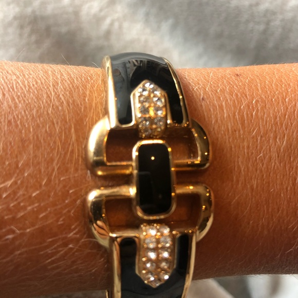 Stella & Dot black, gold and stone bracelet - Picture 1 of 2